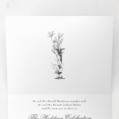 Invitation Trois Volets 'I' Monogramme magnifique Mariage floral croisé (Intérieur en premier)