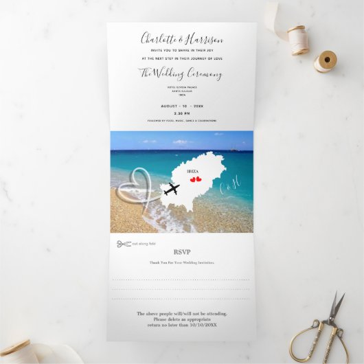 Invitation Trois Volets Ibiza Mariage Destination Mariage (Intérieur)