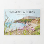 Invitation Trois Volets Îles Channel | Mariage illustré (Page de couverture)