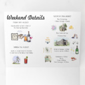 Invitation Trois Volets Îles Channel | Mariage illustré (Intérieur en premier)