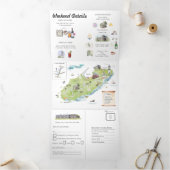 Invitation Trois Volets Îles Channel | Mariage illustré (Intérieur)