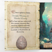 Invitation Trois Volets Imaginaire Dragons et Château Fairytale Mariage (Intérieur en premier)