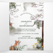 Invitation Trois Volets Into the Wild Rustic Mountain Paysage Renard rouge (Intérieur au milieu)