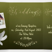 Invitation Trois Volets Invitación de boda verde con purpurpurina (Intérieur au milieu)