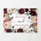 Invitation Trois Volets Invitación Tríptica Elegant triptyque photo floral (Page de couverture)