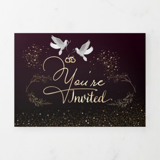 Invitation Trois Volets Invitación tríptica para boda personalizada (Page de couverture)