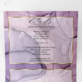 Invitation Trois Volets Invitatio triplé chic Lavender Rose Abstrait Encre (Intérieur en premier)