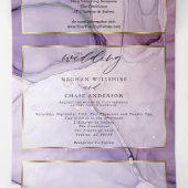 Invitation Trois Volets Invitatio triplé chic Lavender Rose Abstrait Encre (Intérieur au milieu)