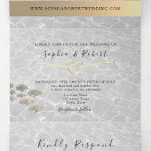 Invitation Trois Volets Invitation de mariage de plage pliable en 3 volets (Intérieur au milieu)