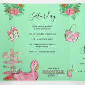 Invitation Trois Volets Itinéraire de la plage de Preppy (Intérieur au milieu)