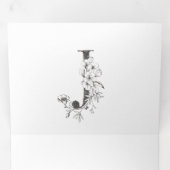 Invitation Trois Volets 'J' Monogramme Beau Mariage floral croisé (Intérieur en premier)