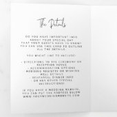 Invitation Trois Volets Jetons d'arc moderne Noir Blanc Mariage Script (Intérieur en premier)