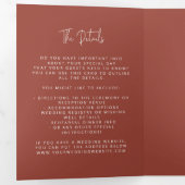 Invitation Trois Volets Jeu de jonction Arch moderne Mariage Terracotta Sc (Intérieur en premier)