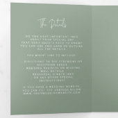 Invitation Trois Volets Jeu de jonction moderne Arch Mariage Sage Vert Dét (Intérieur en premier)