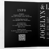Invitation Trois Volets Jocelyn Black Mariage moderne (Intérieur en premier)