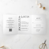 Invitation Trois Volets Jocelyn Mariage moderne noir et blanc (Intérieur)