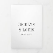 Invitation Trois Volets Jocelyn Mariage moderne noir et blanc (Page de couverture)