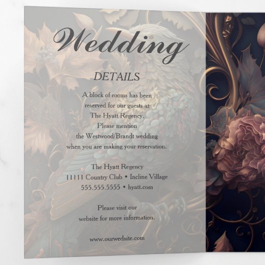 Invitation Trois Volets Joli Mariage (Intérieur en premier)