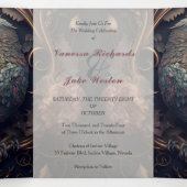 Invitation Trois Volets Joli Mariage (Intérieur au milieu)