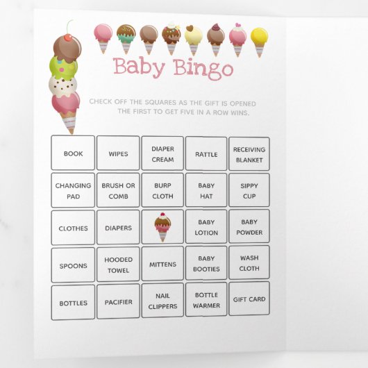 Invitation Trois Volets La crème glacée d'été (Intérieur en premier)