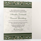 Invitation Trois Volets La frontière verte ivoire en un seul Mariage indie (Intérieur en premier)