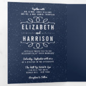 Invitation Trois Volets La suite Mariage de nuit étoilée (Intérieur en premier)