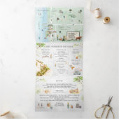 Invitation Trois Volets Lac Cayuga NY | Tri-pliage Mariage illustré (Intérieur)