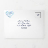 Invitation Trois Volets Laissez l'aventure commencer Blue Floral (Page de couverture)