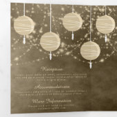 Invitation Trois Volets Lanterne d'Ivoire Tout en Un Mariage (Intérieur en premier)