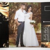 Invitation Trois Volets Lanterne et Roses d'or Romantique Rustique Mariage (Intérieur au milieu)