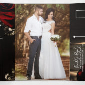 Invitation Trois Volets Lanterne & Roses rouges Romantique Rustique Mariag (Intérieur au milieu)