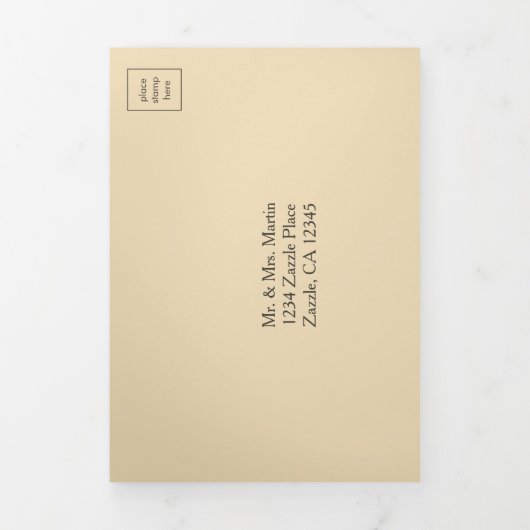 Invitation Trois Volets Lanternes d'ivoire en un seul Mariage (Page de couverture)