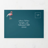 Invitation Trois Volets Las Vegas Flamants roses roses (Page de couverture)