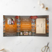 Invitation Trois Volets L'automne quitte le Mariage industriel (Intérieur)