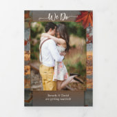 Invitation Trois Volets L'automne quitte le Mariage industriel (Page de couverture)