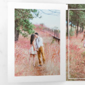 Invitation Trois Volets Lavande et Mariage floral argenté (Intérieur en premier)