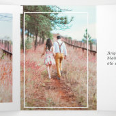 Invitation Trois Volets Lavande et Mariage floral argenté (Intérieur au milieu)