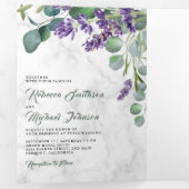 Invitation Trois Volets Lavande rustique et Mariage d'arc photo Eucalyptus (Intérieur en premier)