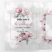 Invitation Trois Volets Le charme des oiseaux et des fleurs de Magnolia (Intérieur en premier)