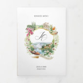 Invitation Trois Volets Le lac de Côme Italie | Mariage illustré (Page de couverture)