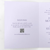 Invitation Trois Volets Lilac QR Code moderne Mariage élégant (Intérieur en premier)