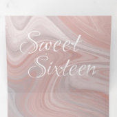 Invitation Trois Volets Liquide Marbré Sucré Élégant | Rose Agate (Intérieur en premier)