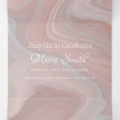 Invitation Trois Volets Liquide Marbré Sucré Élégant | Rose Agate (Intérieur au milieu)