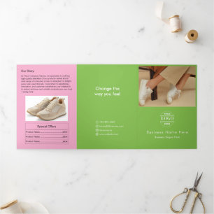 Invitation Trois Volets Logo et image personnalisés minimalistes simples