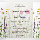 Invitation Trois Volets Lovely Mariage Springtime (Intérieur au milieu)