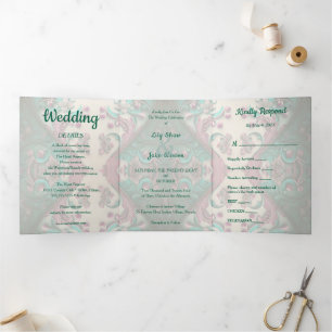 Invitation Trois Volets Lovely Modern Floral Mariage