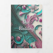 Invitation Trois Volets Lovely Modern Floral Mariage (Page de couverture)