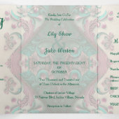 Invitation Trois Volets Lovely Modern Floral Mariage (Intérieur au milieu)