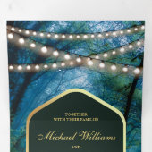 Invitation Trois Volets Lumières de forêt enchantée Lanterne Mariage (Intérieur en premier)