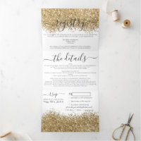 Luxury Gold White Parties scintillant registre dét